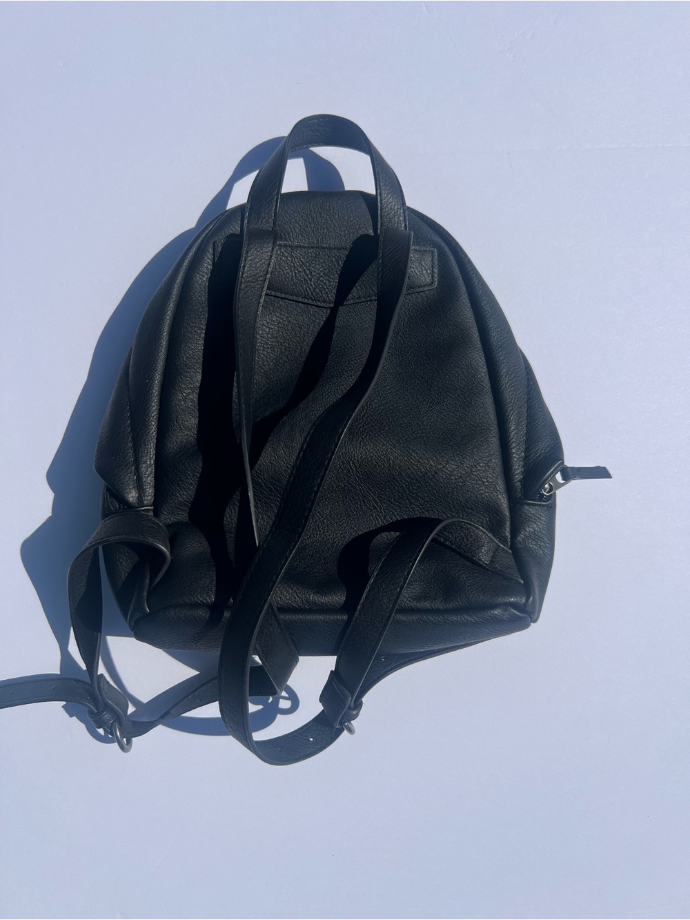 Universal Thread Black Mini Leather-Look Backpack - Picture 3 of 6